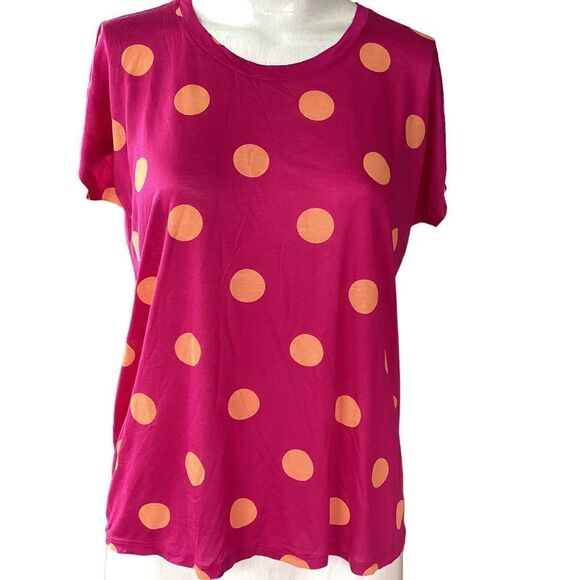 JCP polka dot top medium/small.  0624 - Picture 1 of 8